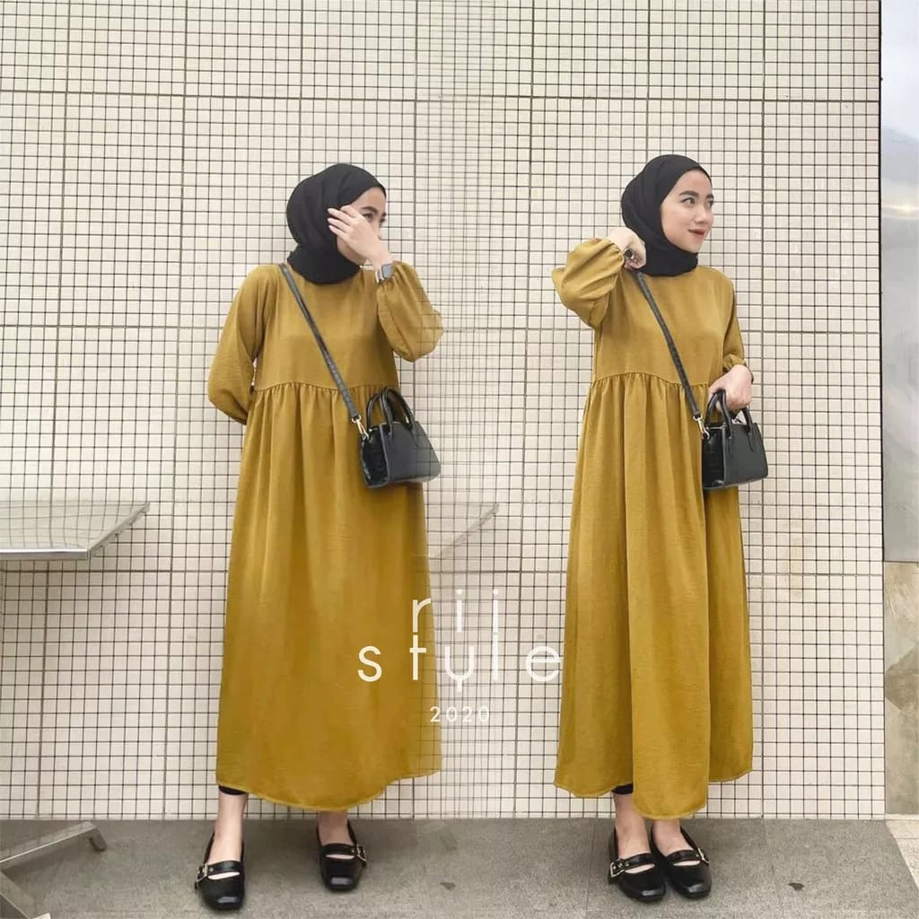 Balena Midi Dress Bahan Crinkle Air Flow