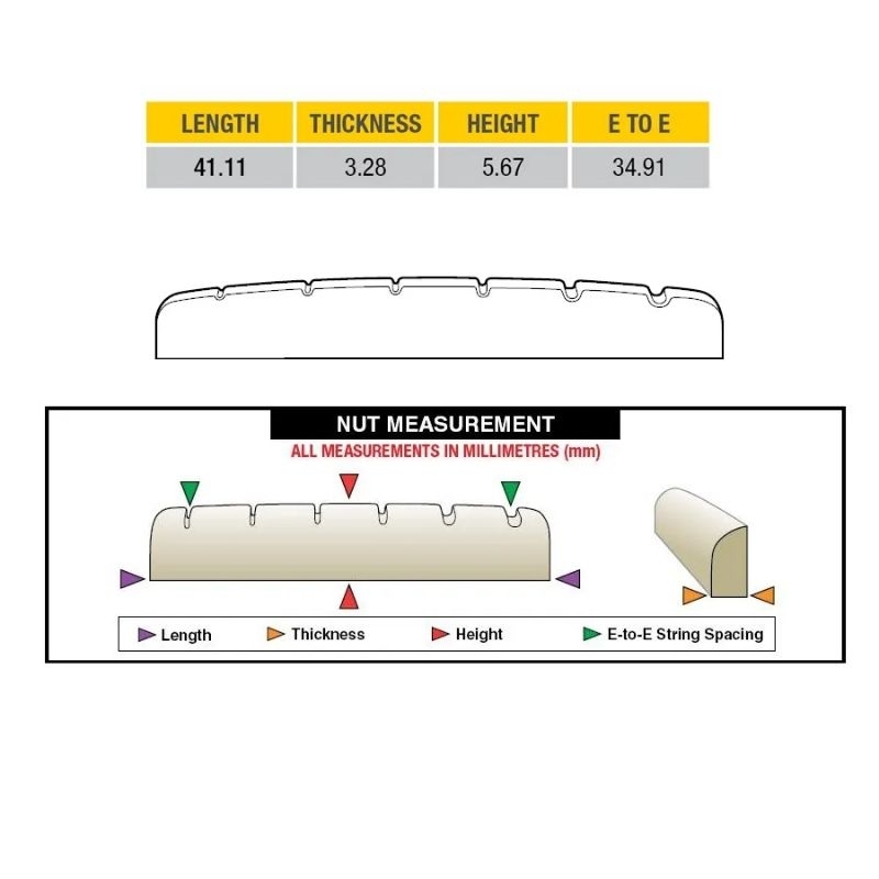 nut gitar graphtech TUSQ XL 5041-00 PQL original