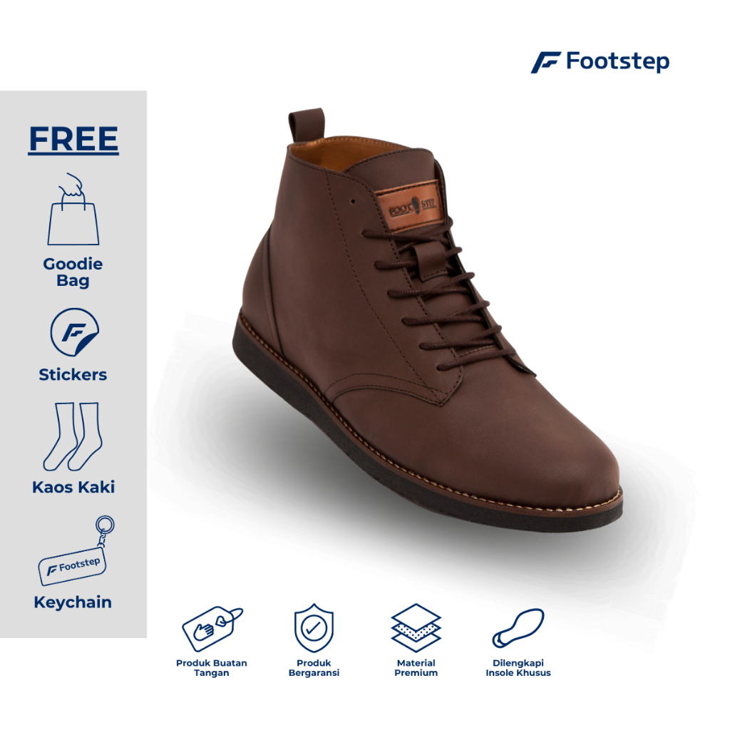 Sepatu Boots Pria Footstep Footwear - Eleanor Darkbrown