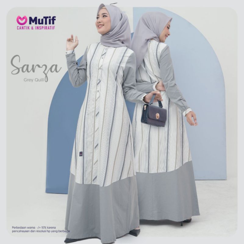 Gamis Mutif Sarza Grey Quill Grey Quil