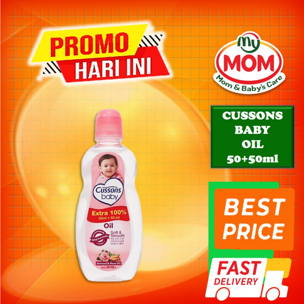 [BPOM] Cussons Baby Oil 100ml+100ml &amp; 50ml + 50ml / Cusson Baby Oil 200 ml &amp; 100 ml / Minyak Bayi 100 ml + 100 ml &amp; 50 ml + 50 mlMY MOM