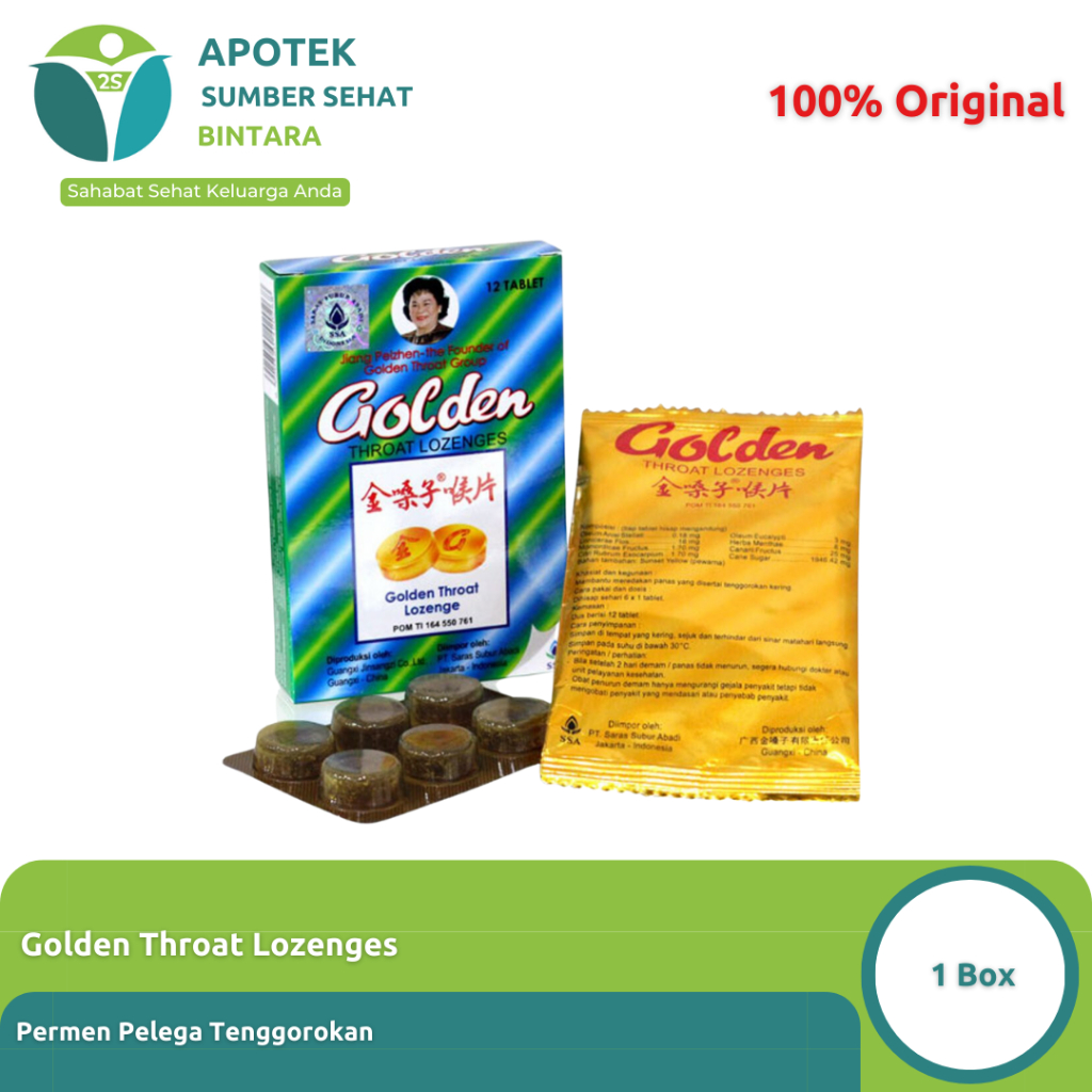 

Golden Throat Lozenges Permen Pelega Tenggorokan 1 Box