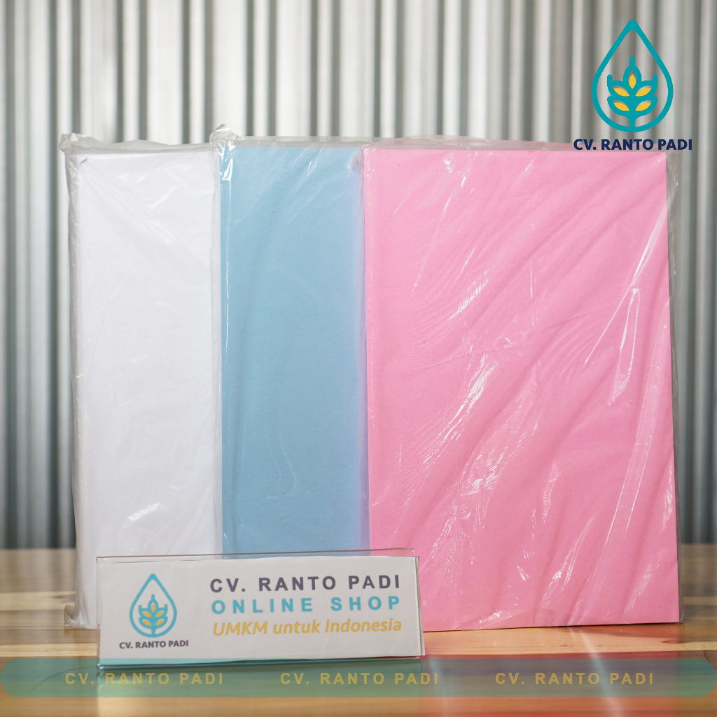 KERTAS BC / OBLIGO WARNA PINK, BIRU, PUTIH