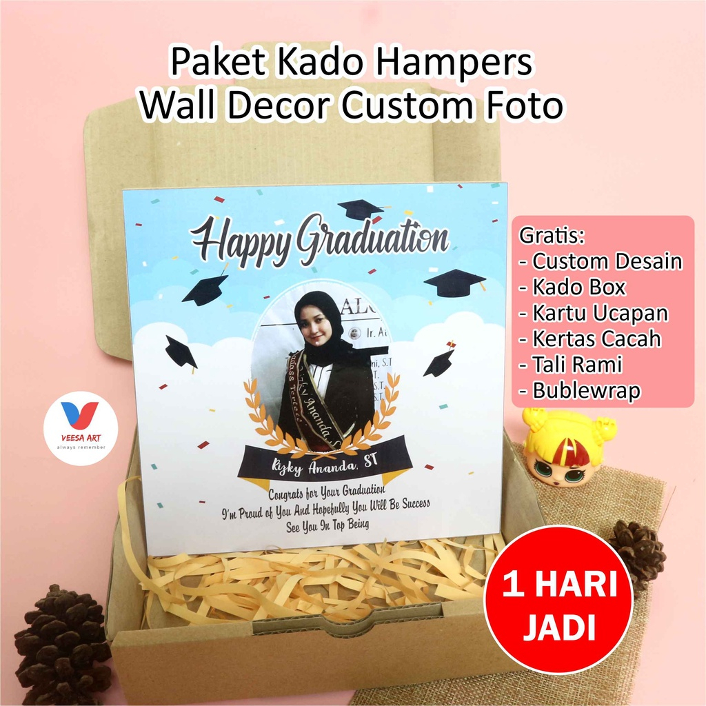 Kado Wisuda Gift Box Hampers Nikah Hadiah Graduation Ultah Ulang Tahun Birthday bingkai giftbox Custom Foto Nama Sendiri cowok cewek pacar sahabat kampus teman sidang Skripsi Kampus Hiasan Dinding Pajangan Kamar Tidur Dekorasi Pacar Murah Wedding Lucu