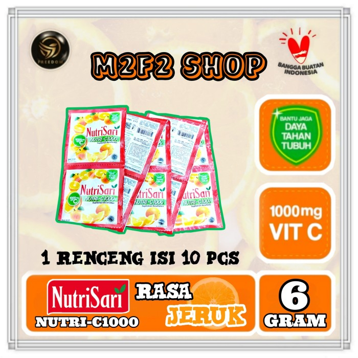 

NutriSari Minuman Serbuk Nutri C1000 | Jeruk Sachet - 6 gr (Kemasan 1 Renceng)