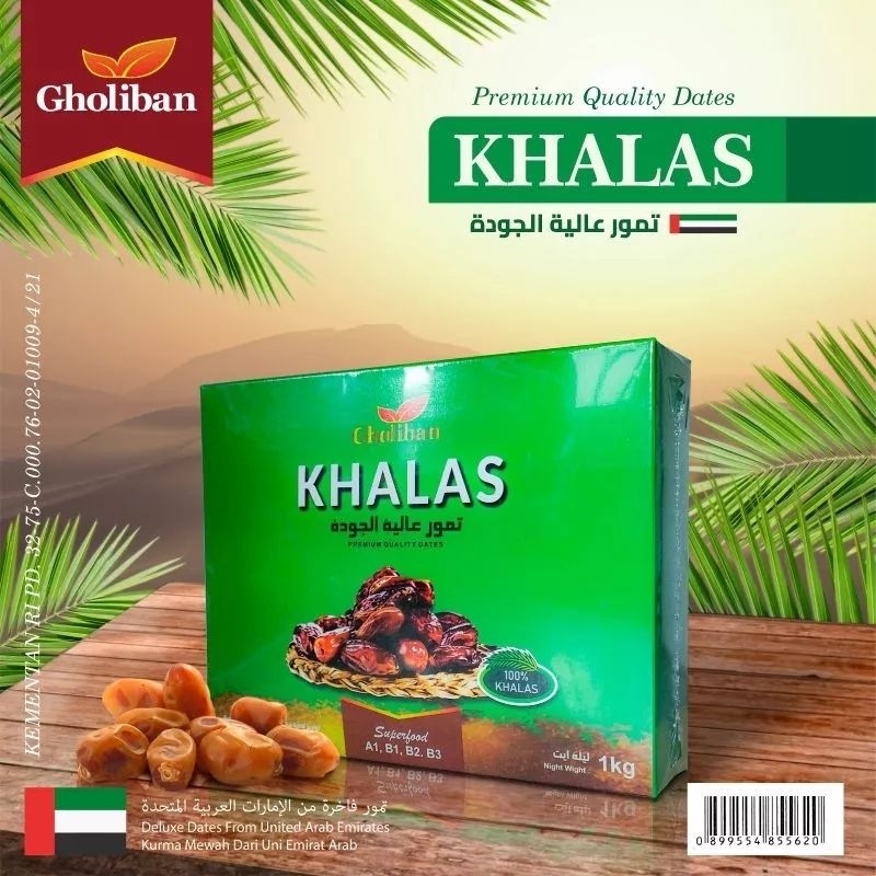 

Kurma Khalas Gholiban 1kg Khalas Premium