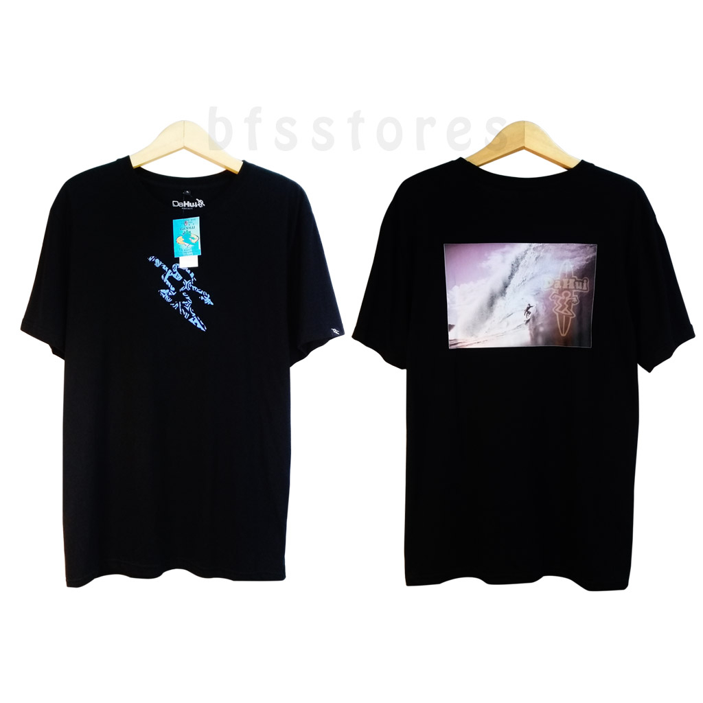 Kaos Surfing Dahui Hawai Warna Hitam Logo Depan Belakang Bahan Katun Surf Style Mode