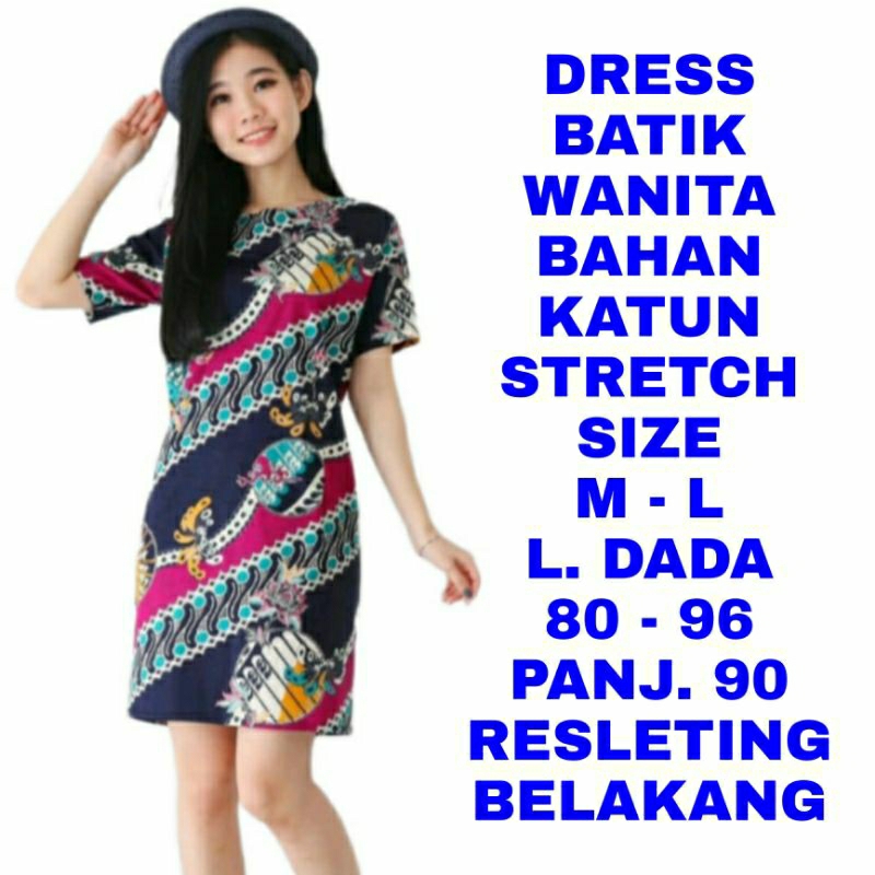 WK DRESS BATIK WANITA BAJU KERJA PESTA SERAGAM