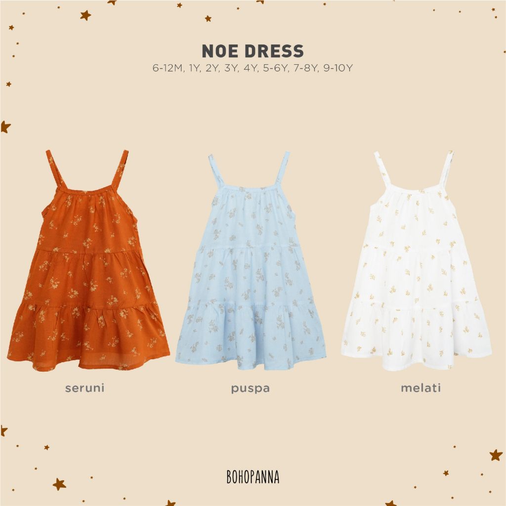 Bohopanna Noe Dress 1-8 Tahun Dress Summer / Dress Kutung Anak Perempuan