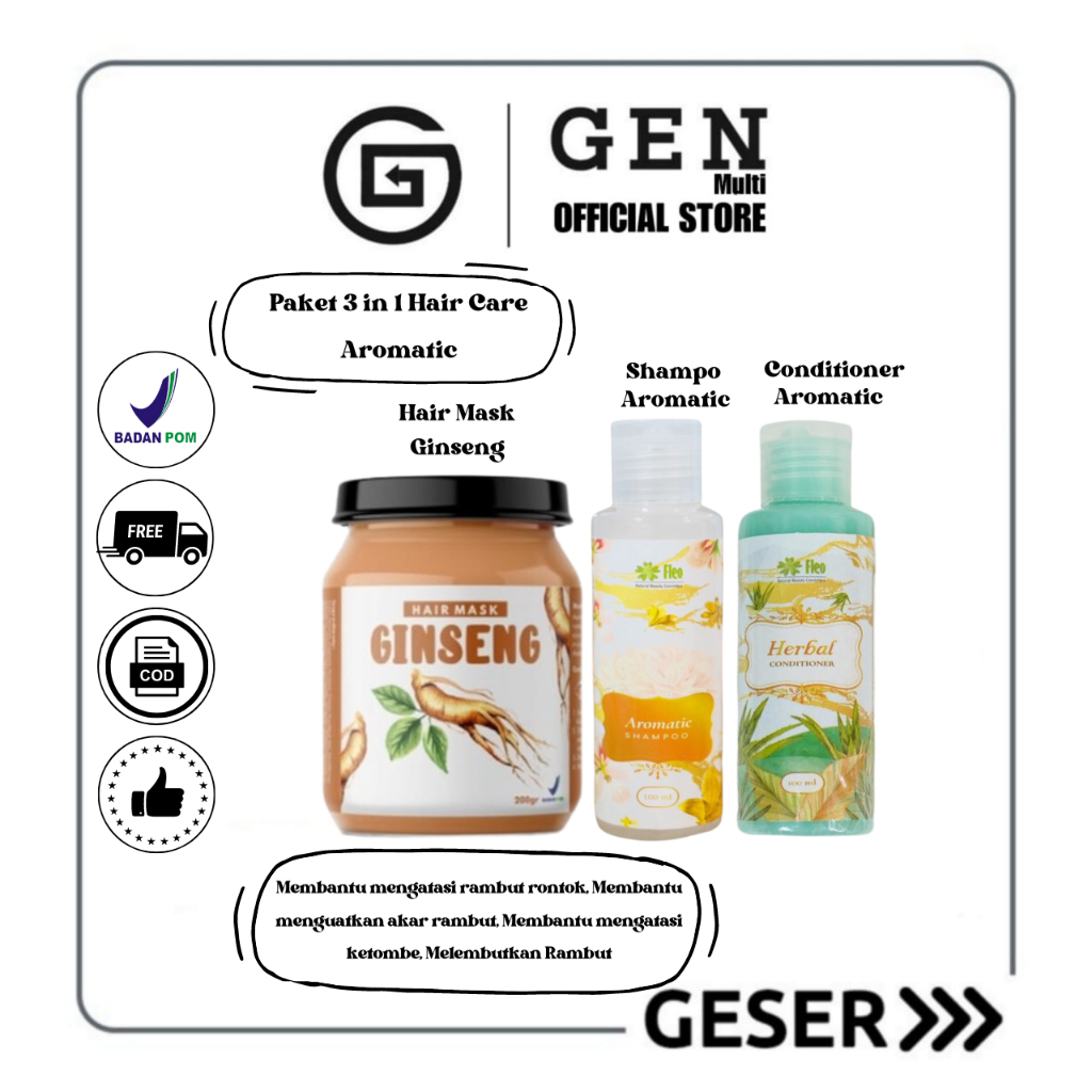 GEN - [BPOM] Paket Hair Care 3 in 1 / Hampers Hair Mask 3in1 / Paket Hampers Fleo 3in1