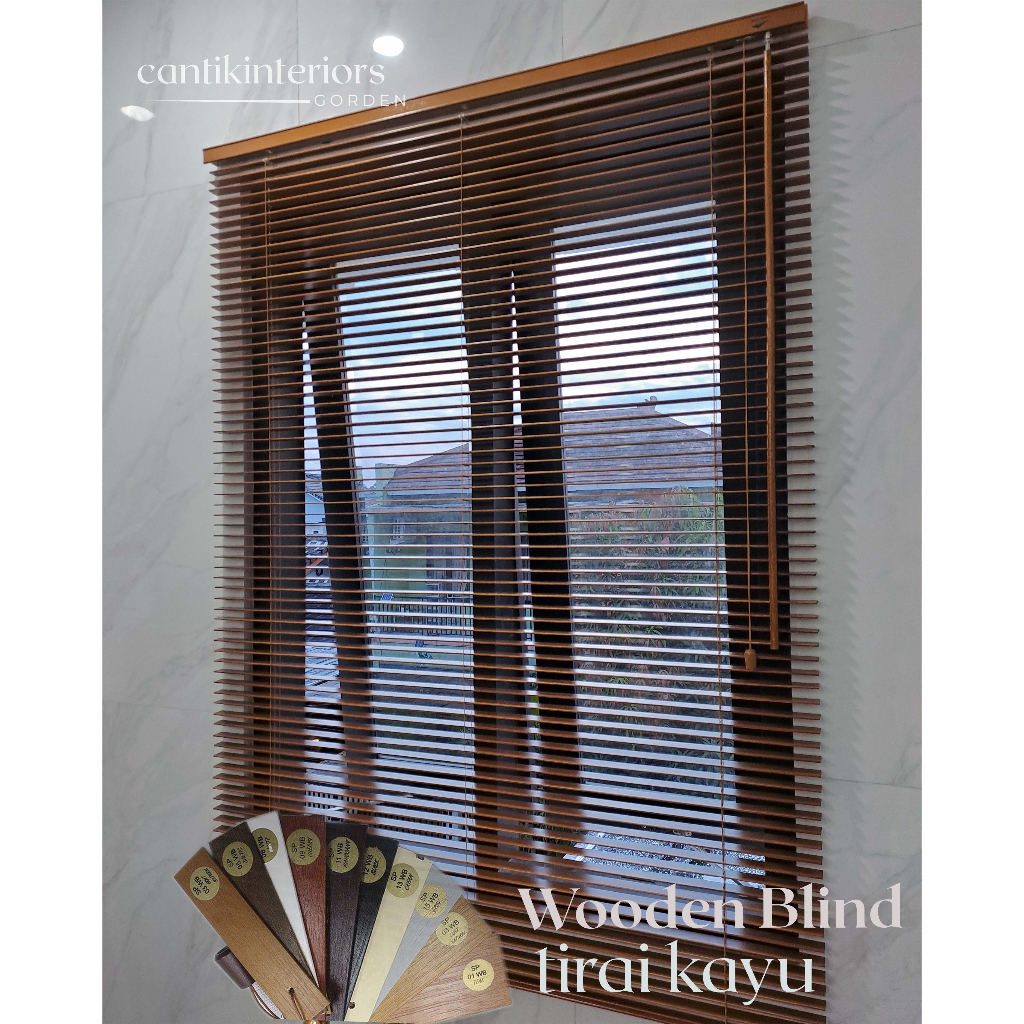 Wooden Blind Kerai Kayu Tirai Gorden Kayu  Krei Krey Kayu Per Cm