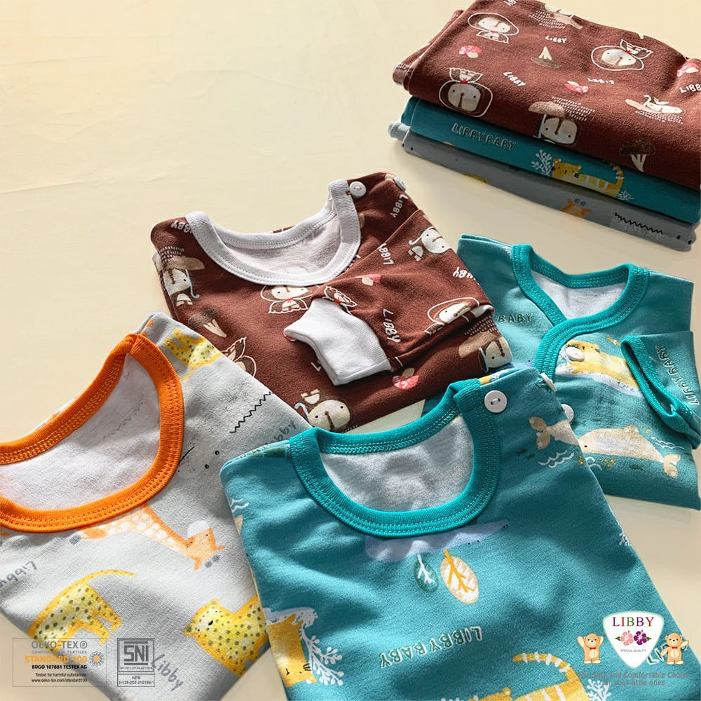 [TOMS] [BUNDLE HEMAT 3pcs] LIBBY (3pcs) Jumper Panjang Tutup Kaki Bayi Motif Terbaru Grosir