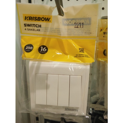 Krisbow 4Gang 1Way Switch [2211]
