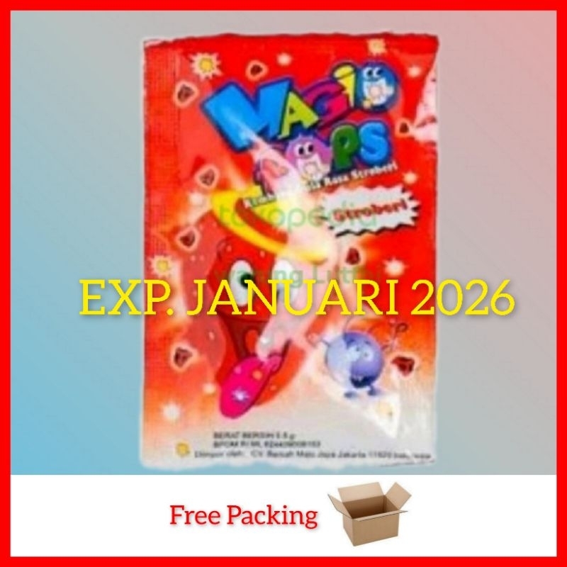 

Magic Pops Kembang Gula Stroberi/ Magic Pops Candy/ permen magic pops/ permen popping/ permen