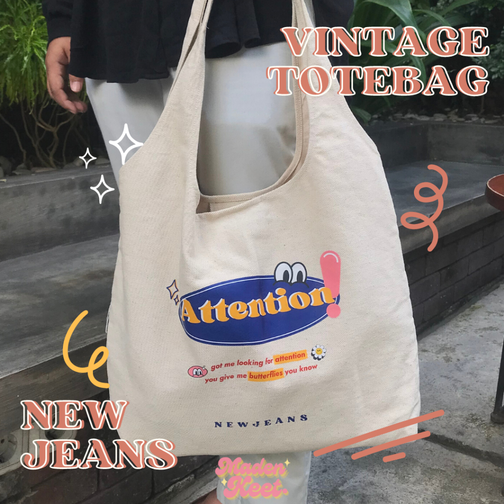 NEW JEANS VINTAGE TOTEBAG CANVAS TWILL / muat laptop