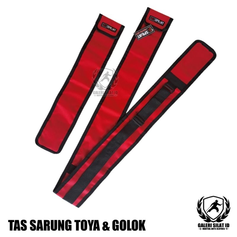 2 in 1 Tas Toya dan Golok IPSI Pencak Silat - Tempat Peralatan Silat - Sarung Toyak Rotan - Wadah Pe
