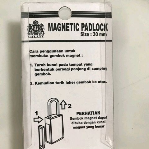 Gembok Magnet GLX uk 30mm - Kunci Gantung 30 mm tanpa lubang u/ Penutup Lubang Kunci Pintu Harmonika