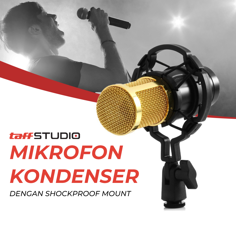 Mikrofon Kondenser Studio dengan Shock Proof Mount - BM800 - OMSK5YBK Black