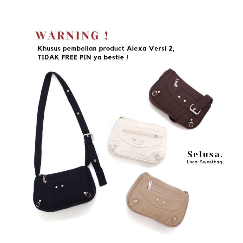 SELUSA ALEXA SLINGBAG (FREE PIN AESTHETIC ONLY VERSI 1) | Tas Selempang Tas Bahu Kanvas Premium Terbaru