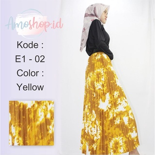 Rok Plisket Tie Dye Rok Panjang