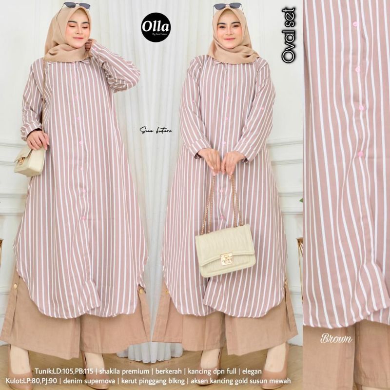 OVAL SETELAN BAJU WANITA BY OLLA