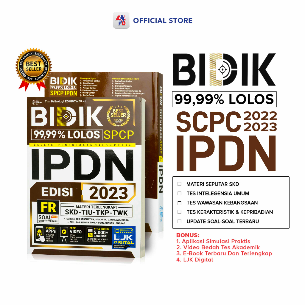 Buku Tes IPDN 2023 2024/ BIDIK 99.99% LOLOS SPCP IPDN EDISI 2023