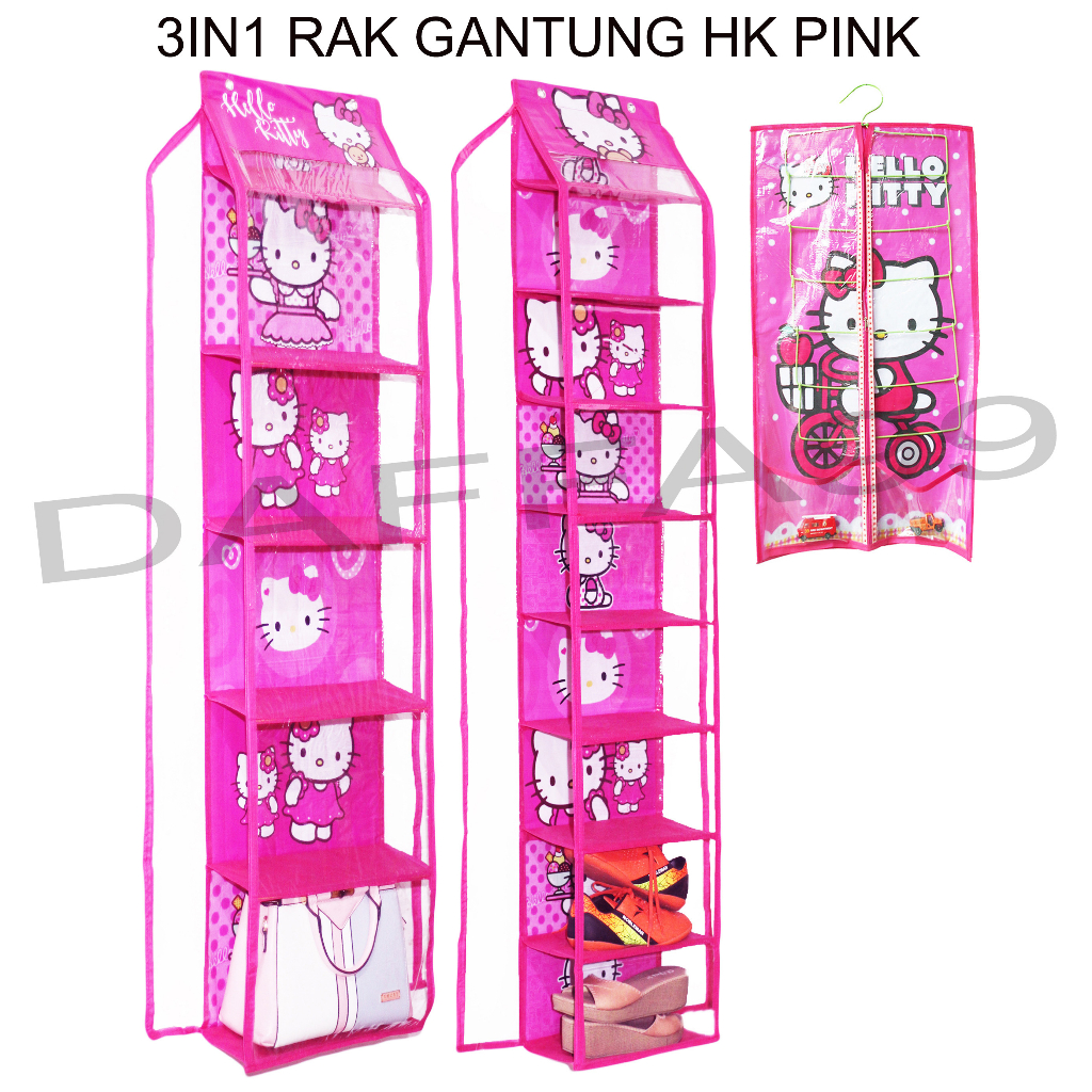 RAK GANTUNG 3IN1 KARAKTER - RAK TAS - RAK SEPATU - HANGER JILBAB RESLETING