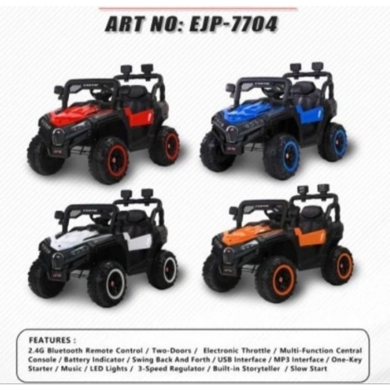 PROMO READY Exotic Mobil Aki Jeep EJP7704 / Mainan Mobil Aki / Mainan Anak / Mobil Remot.