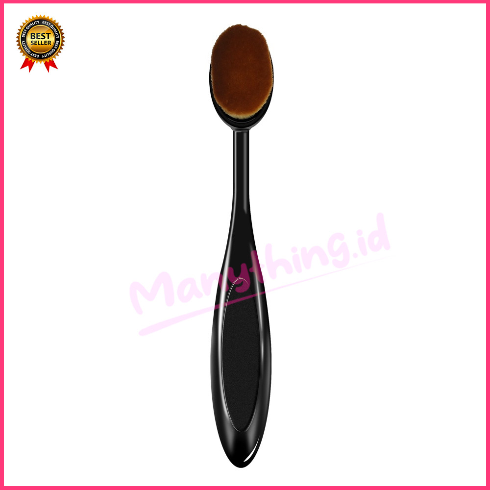 Kuas Oval Foundation Brush Make Up Gagang Hitam Mini Murah foundation blending