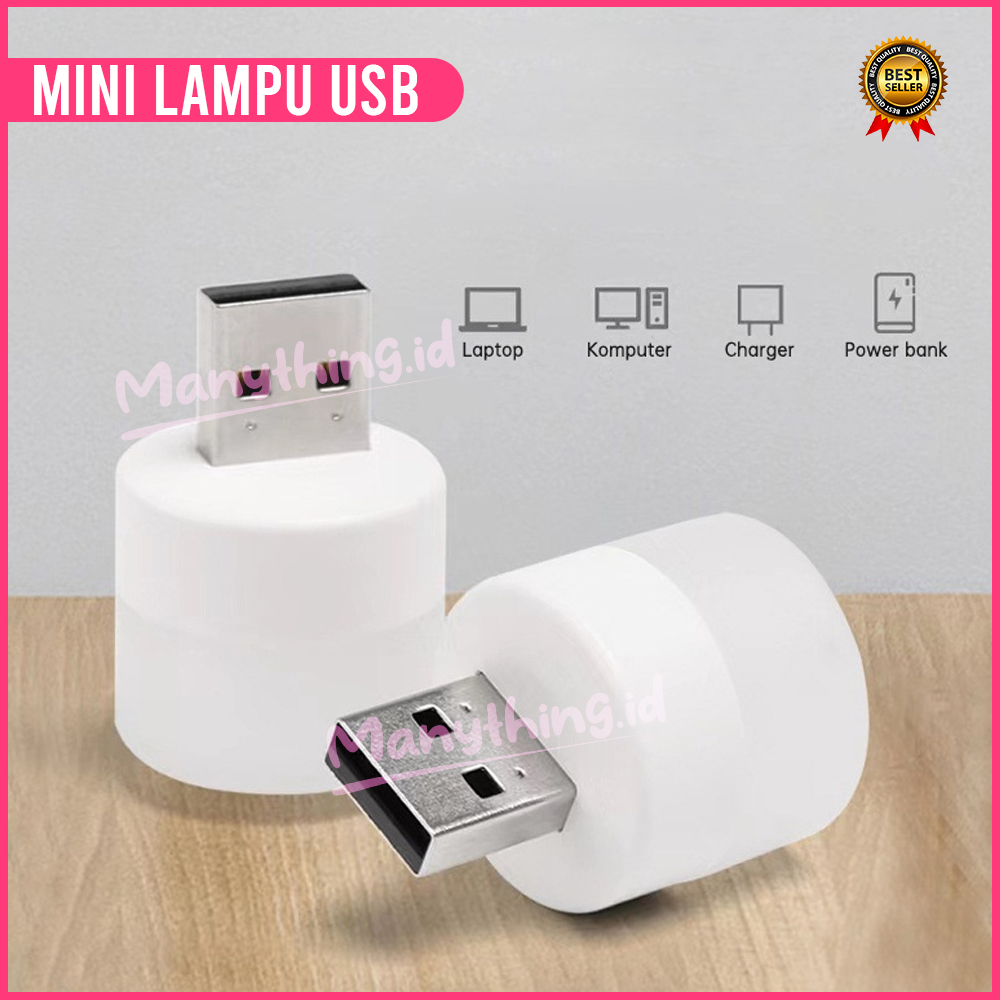 MANYTHING LAMPU MINI LED USB NIGHT LIGHT PORTABLE LAMPU BACA TIDUR / TRAVEL KECIL / LAMPU LED EMERGENCY LAMPU