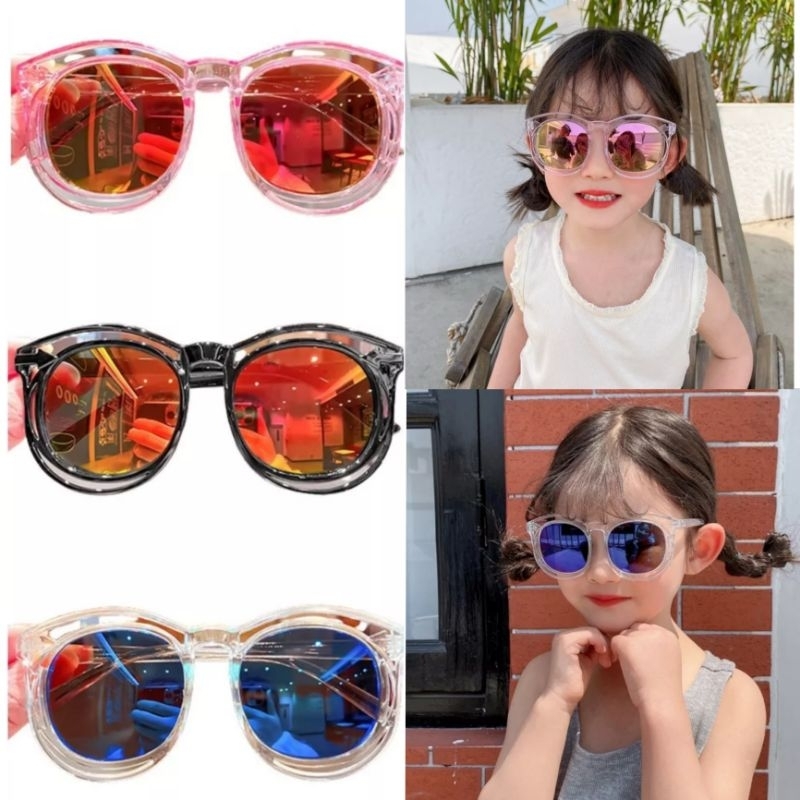 Kacamata Kids 0-8 Tahun Acrilic Double Frame Transparan Sunglasses Kacamata Anak Fashion