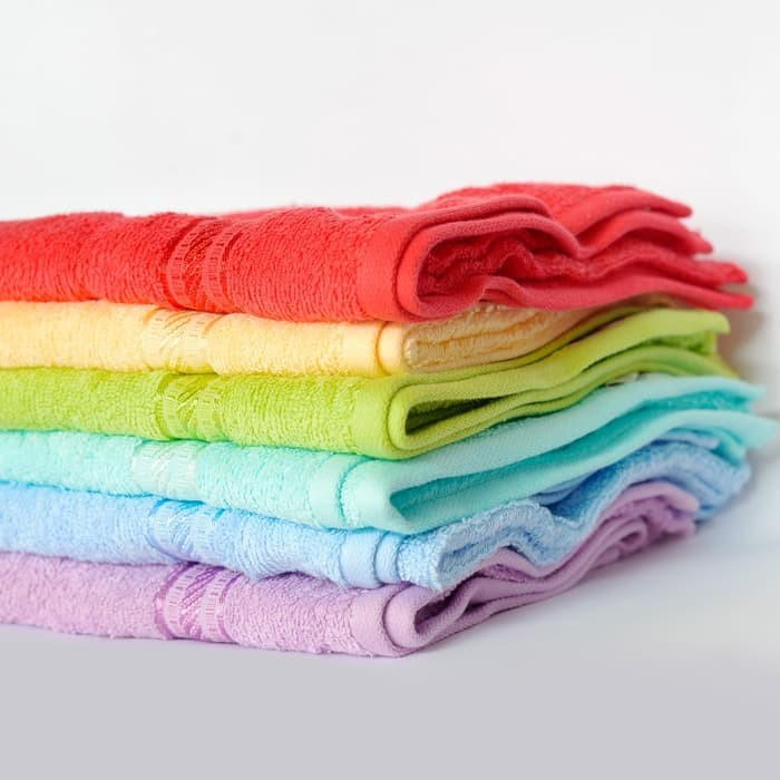 1 LUSIN HANDUK MERAH PUTIH TERRY PALMER KECIL (35 x 80 CM)