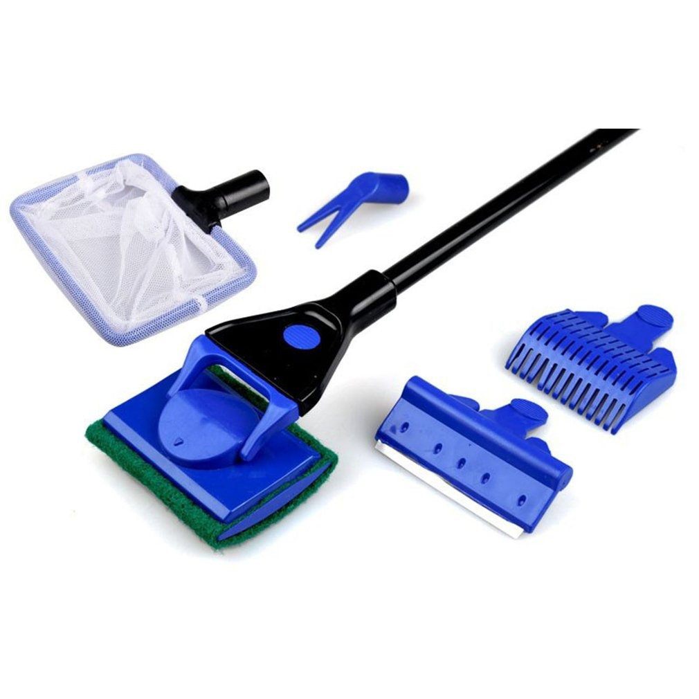 AQUA TOOLS 5 in 1 CLEANING SET tongkat pembersih kaca aquarium algae scraper skeper