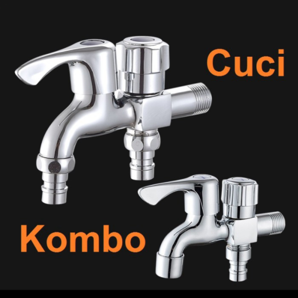 Promo Kran Cabang Engkol Keran Shower Cabang 2 Kran Tembok Kamar Mandi 2 Way - Cabang Kombo Diskon