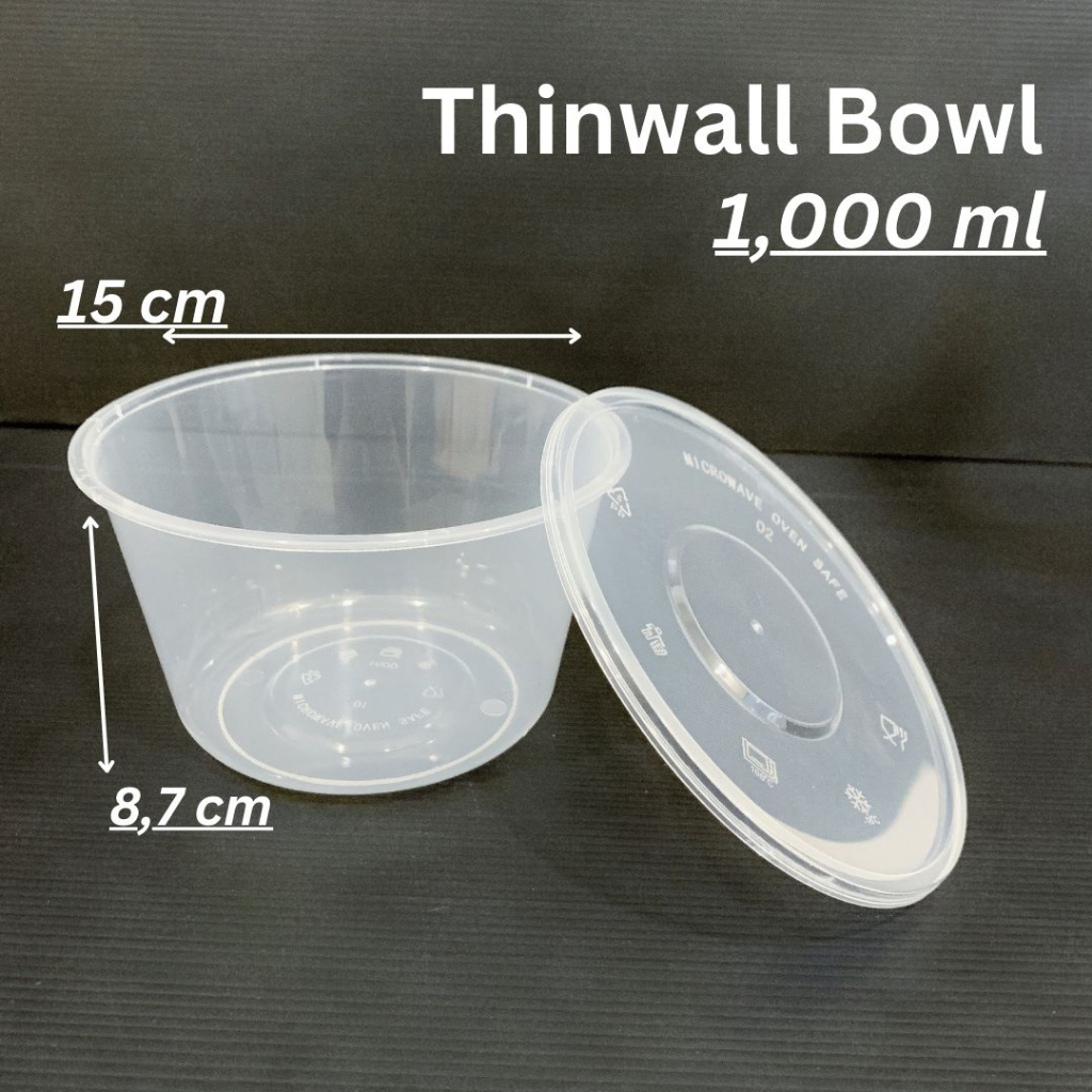 Thinwall bowl 1000 ml / mangkok makan plastik