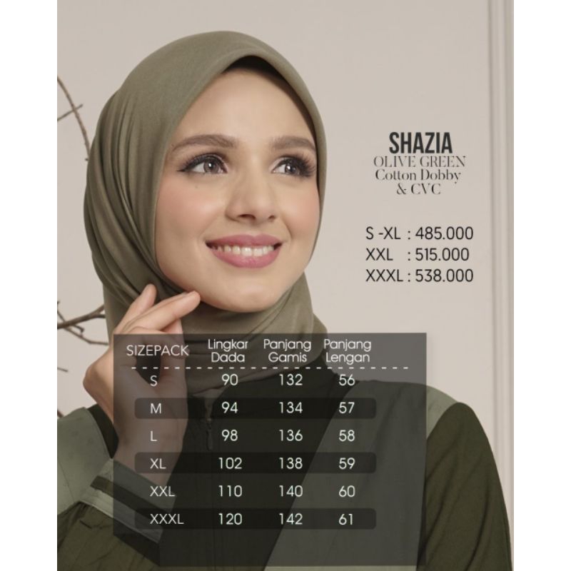 Couple Damoza Shazia dan Athaya Olive Green Gamis Shazia Koko Athaya