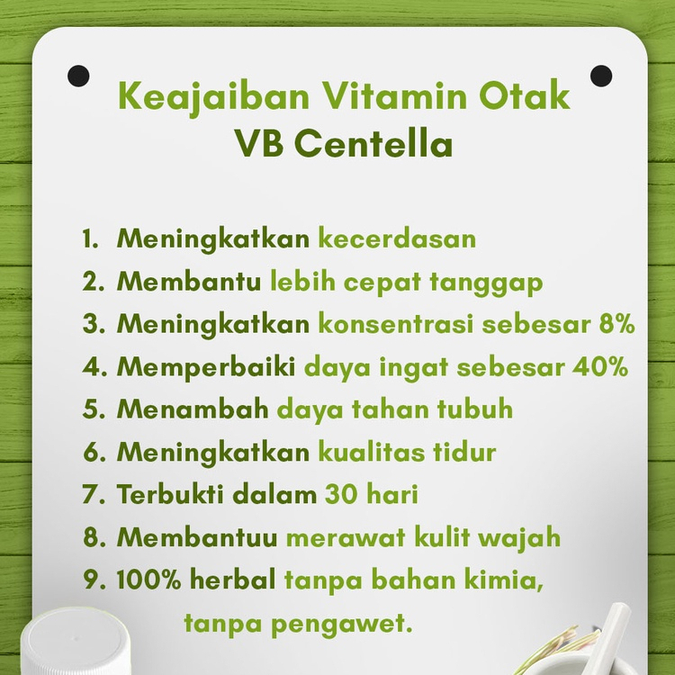 Vitabrain VB Centella Asiatica Suplemen Vitamin Otak Anak dan Dewasa Original BPOM