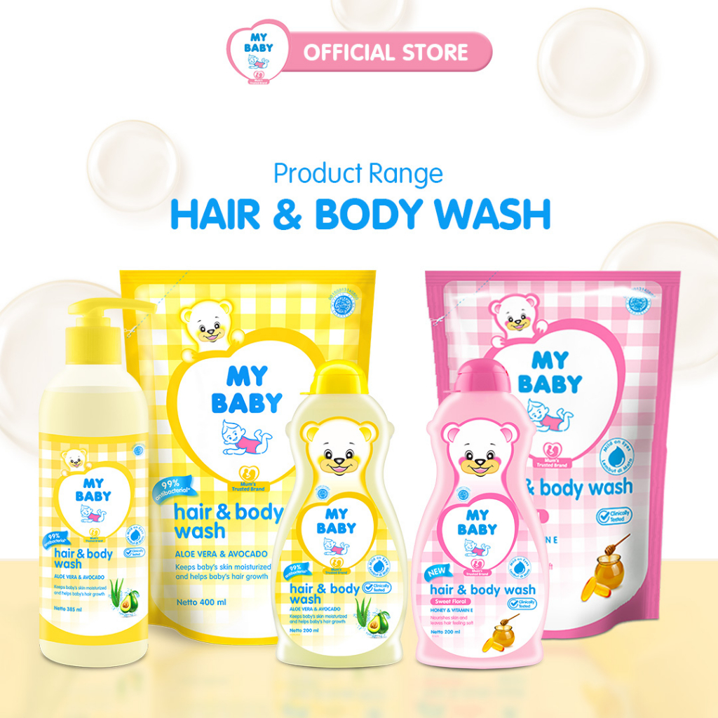 My Baby Hair &amp; Body Wash Sweet Floral Refill [400 ml / 2 pcs] - Bundle Pack - Exp: 01.2025