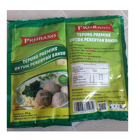 

Probaso tepung perenyah bakso 20gram (10 pcs)