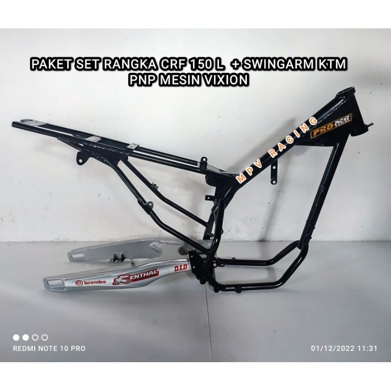 Replika rangka CRF 150 L pnp mesin vixion, frame CRF 150 L pnp mesin vixion, rangka CRF untuk mesin 