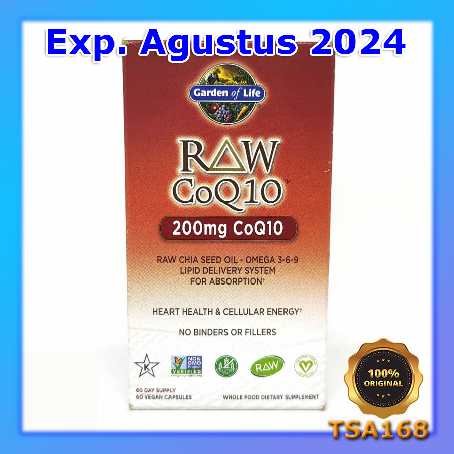 Garden of Life RAW CoQ10 200 mg 60 Vegan Capsules