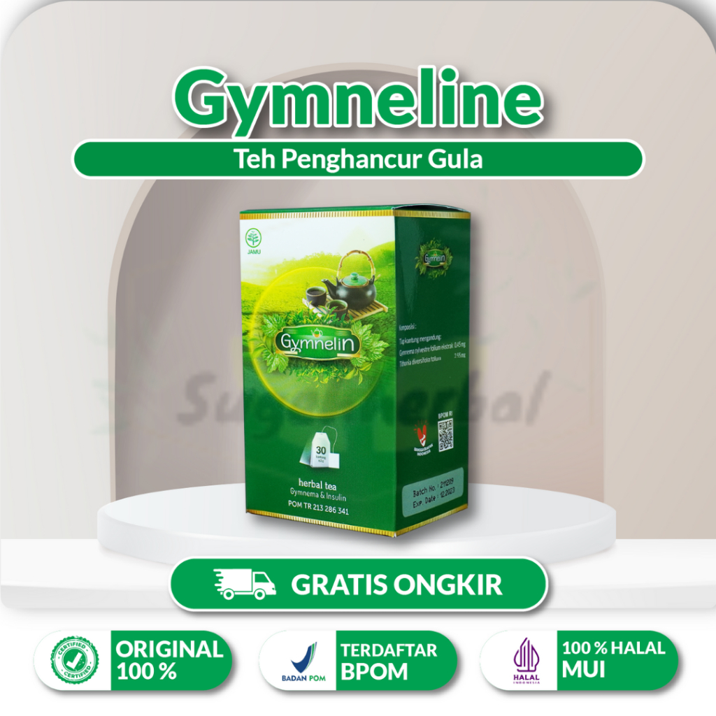 GYMNELIN TEH DIABETES ORIGINAL HERBAL ALAMI By ss jaya herbal/ ss jaya grup