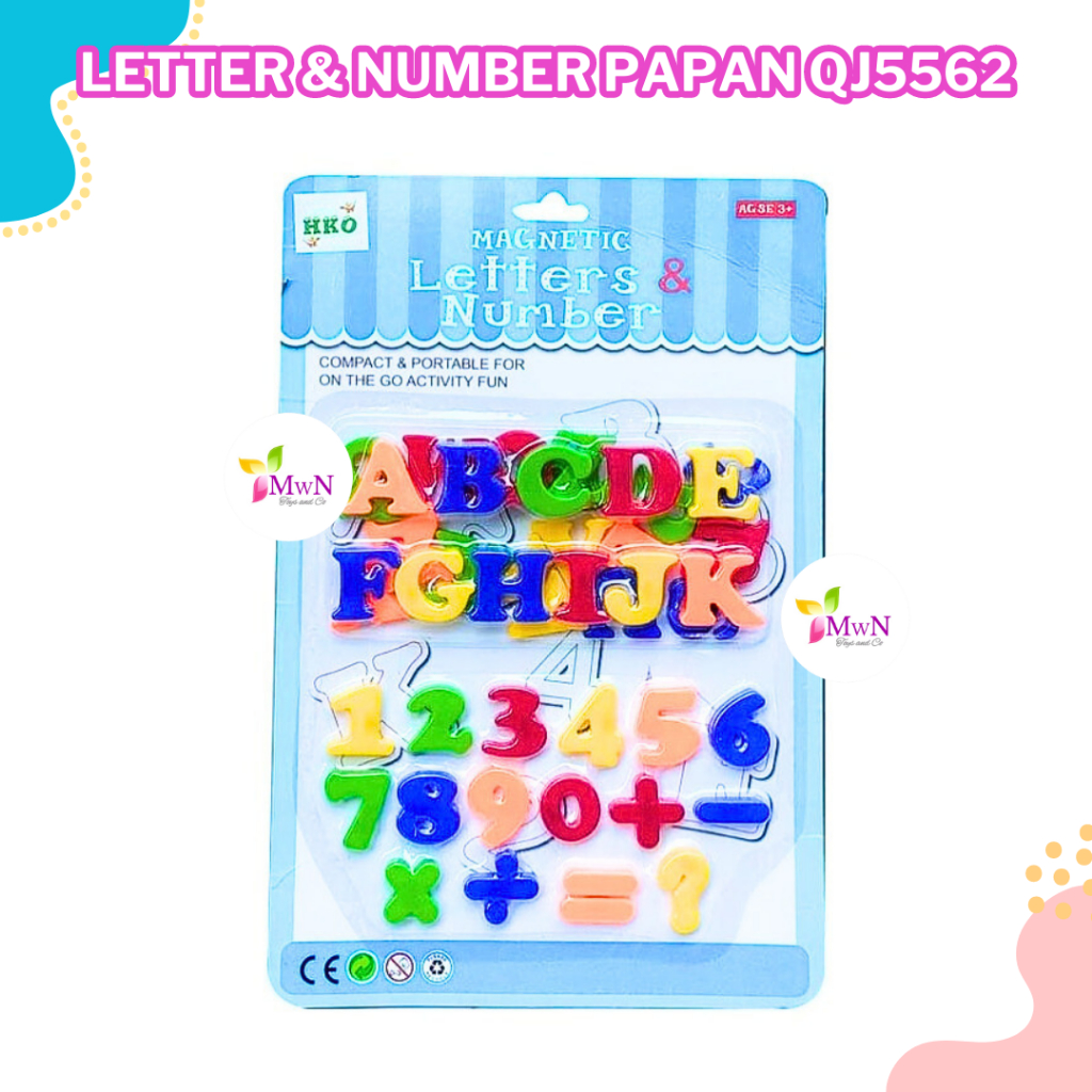 mwn.toys MAGNETIC LETTER &amp; NUMBER PAPAN QJ5562 - MAINAN EDUKASI