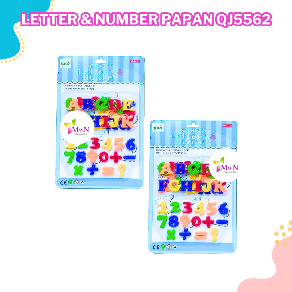 mwn.toys MAGNETIC LETTER &amp; NUMBER PAPAN QJ5562 - MAINAN EDUKASI