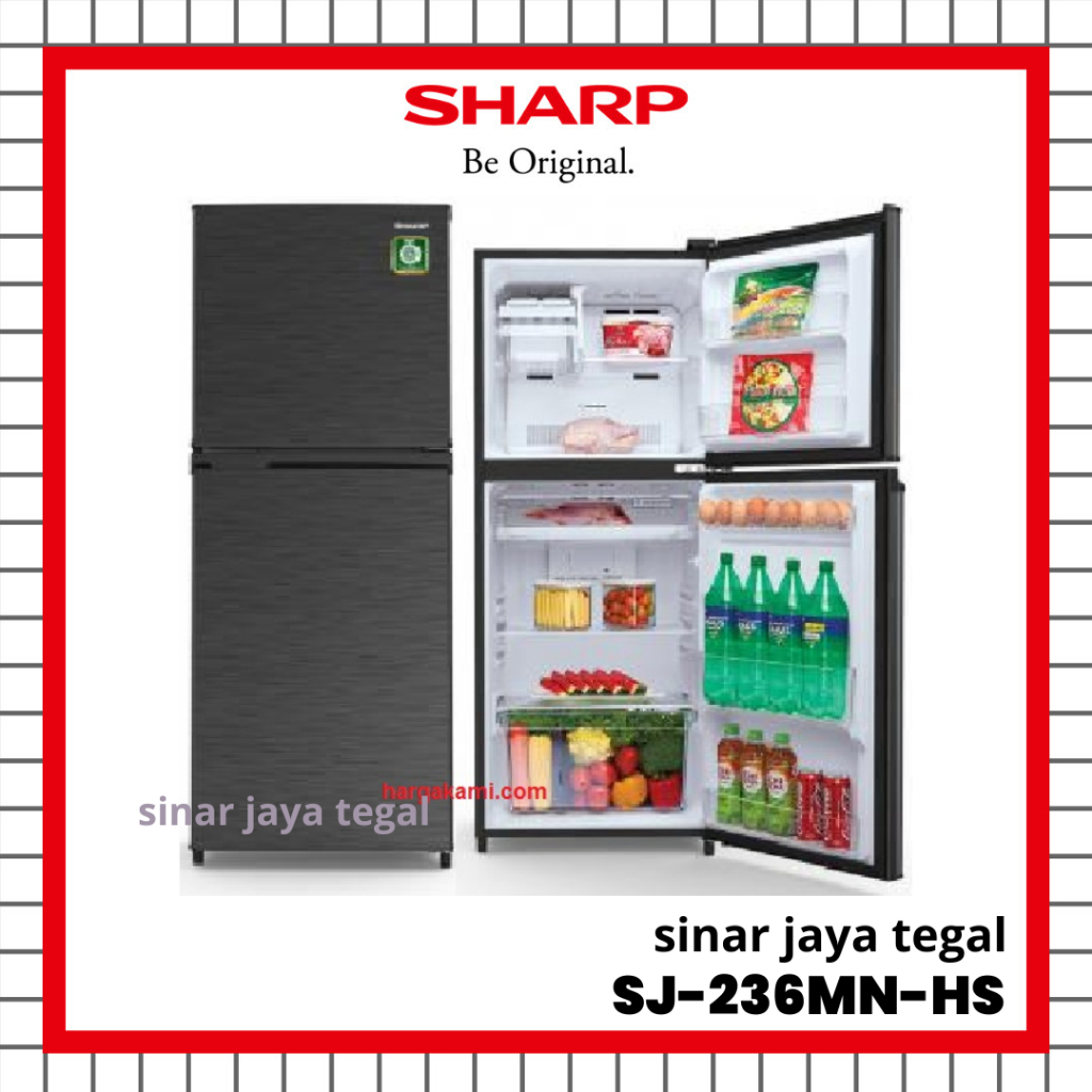 LEMARI ES SHARP 2 PINTU SJ-236MN-HS / KULKAS SHARP 2 PINTU SJ-236MN-HS