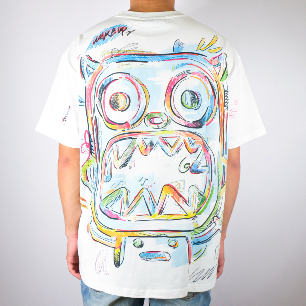 Calmmind Color Paint Monster Tee White