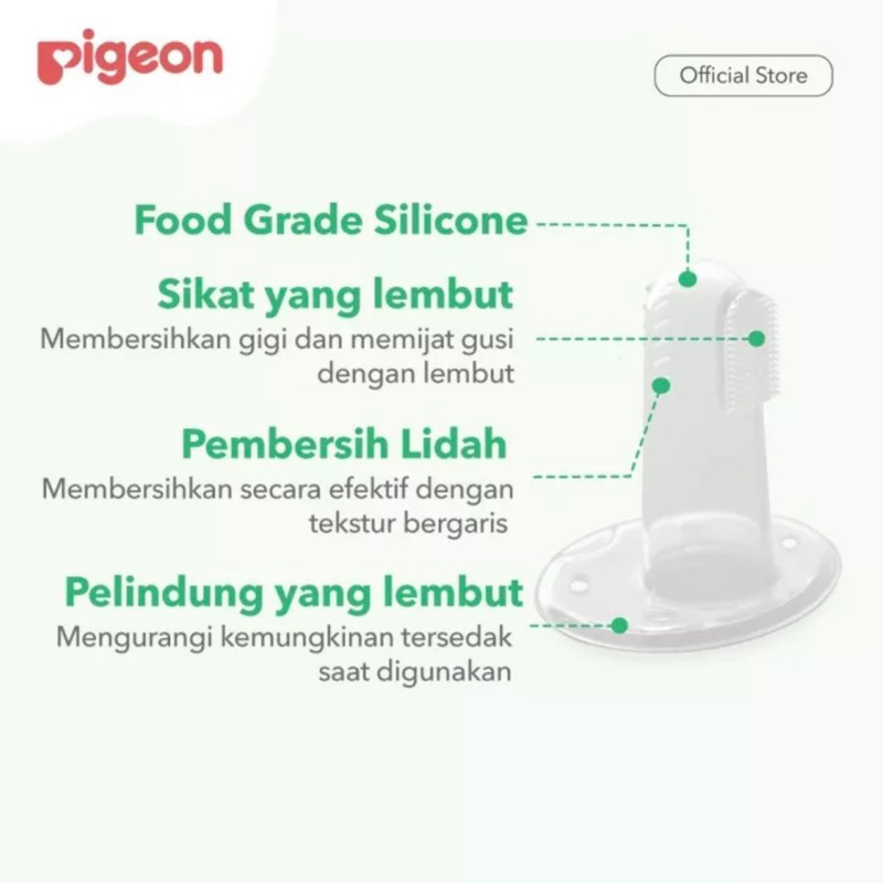 Pigeon Silicone Finger Toothbrush Sikat Lidah Bayi Newborn Baru Lahir Traveling Case Wadah Simpan Steril Anti Kuman