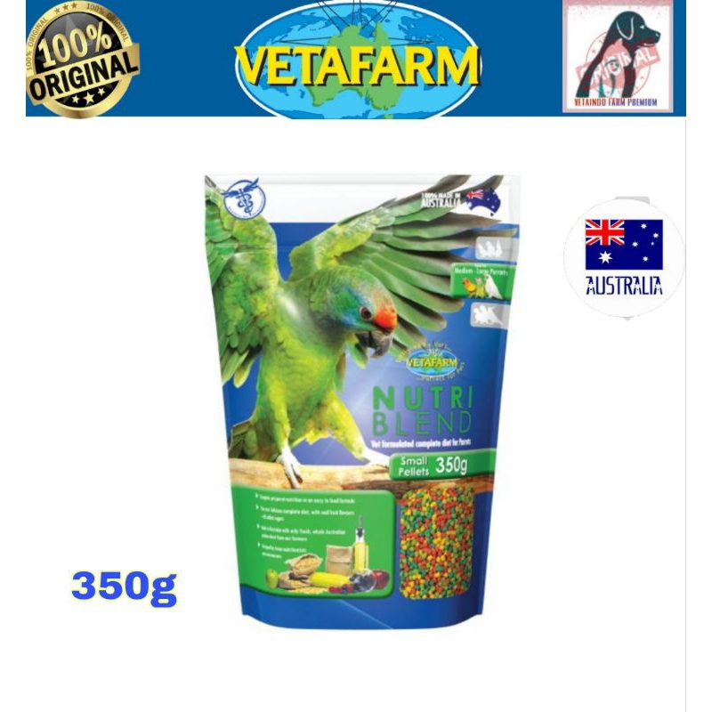 VETAFARM NUTRIBLEND PELLETS MAKANAN AFGREY CONURE KAKATUA NUTRI BLEND