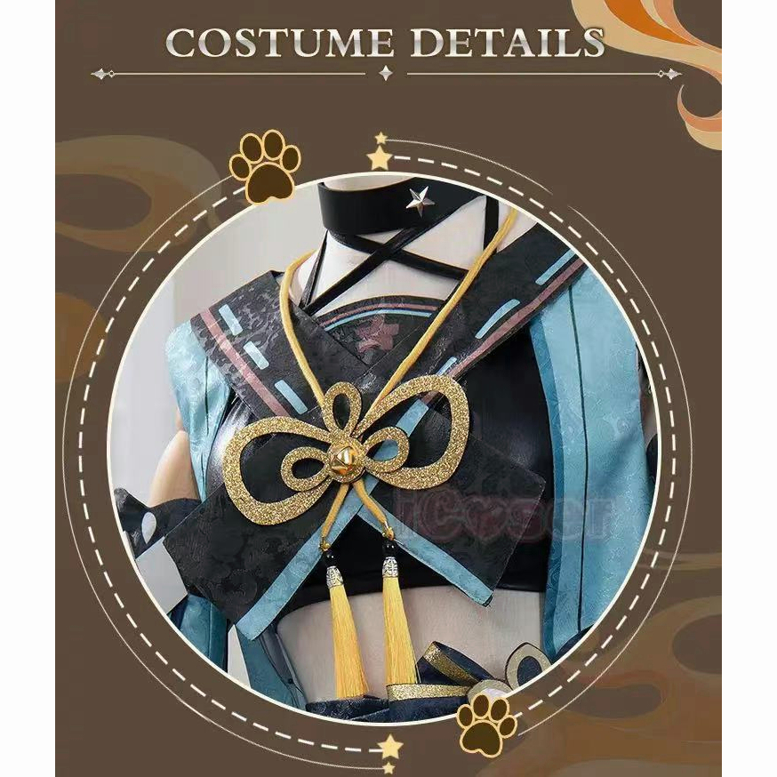 Kirara Cosplay Costume Genshin Impact Cosplay Wig Game Uniform Outfit Headwear Tail Cat Upon The Eaves Vision Inazuma Women Set