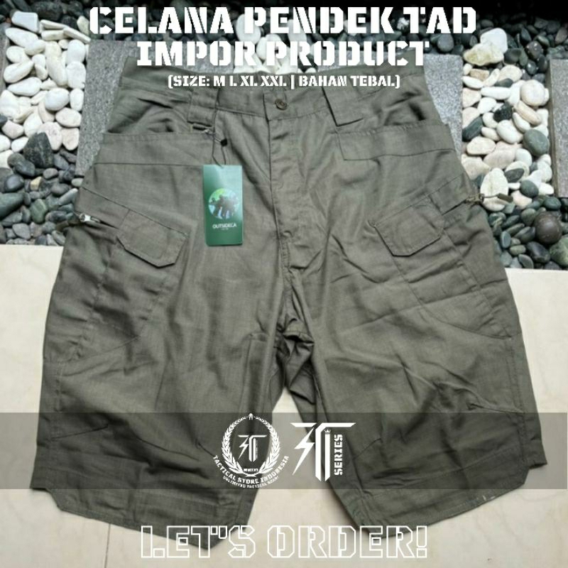 Celana TAD - Celana Pendek Tactical Outdoor IMPOR - GREEN / HIJAU